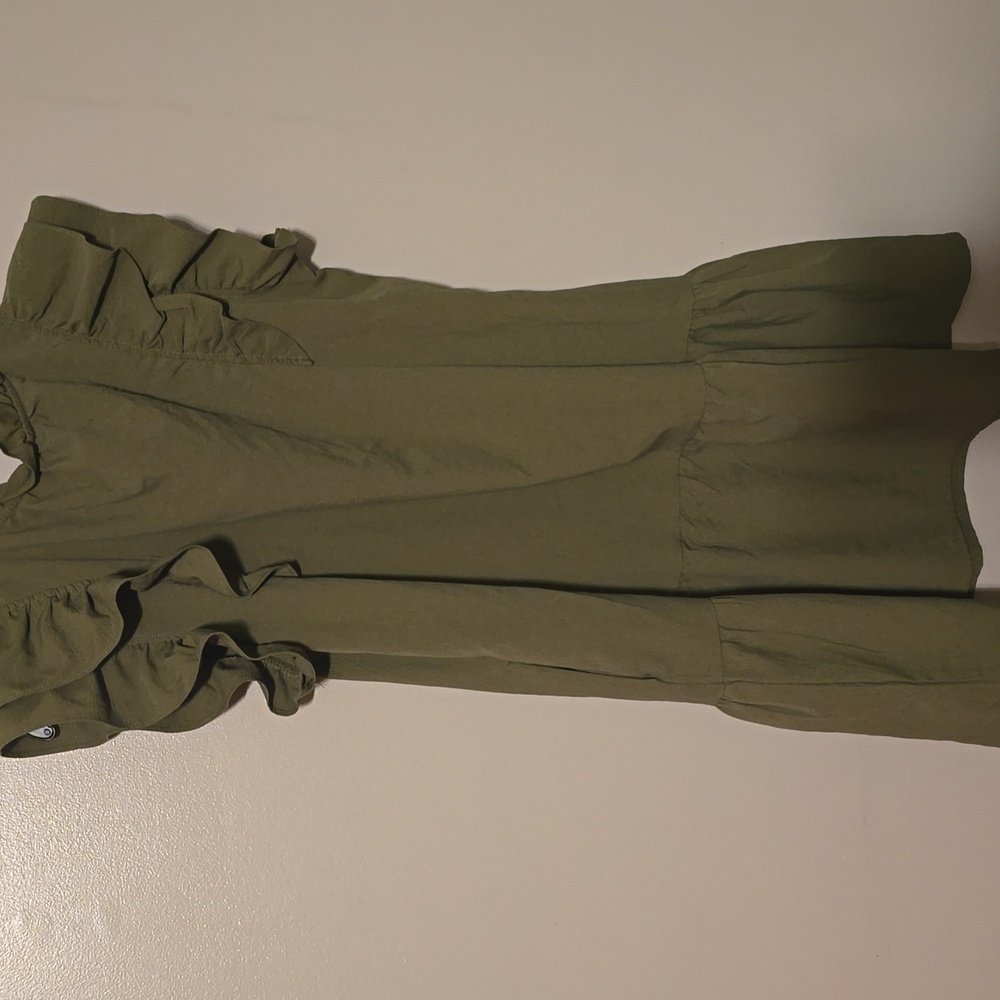 Dokotoo Ruffle Sleeve Mini Dress‎ Green Womens Size Large - Picture 4 of 4
